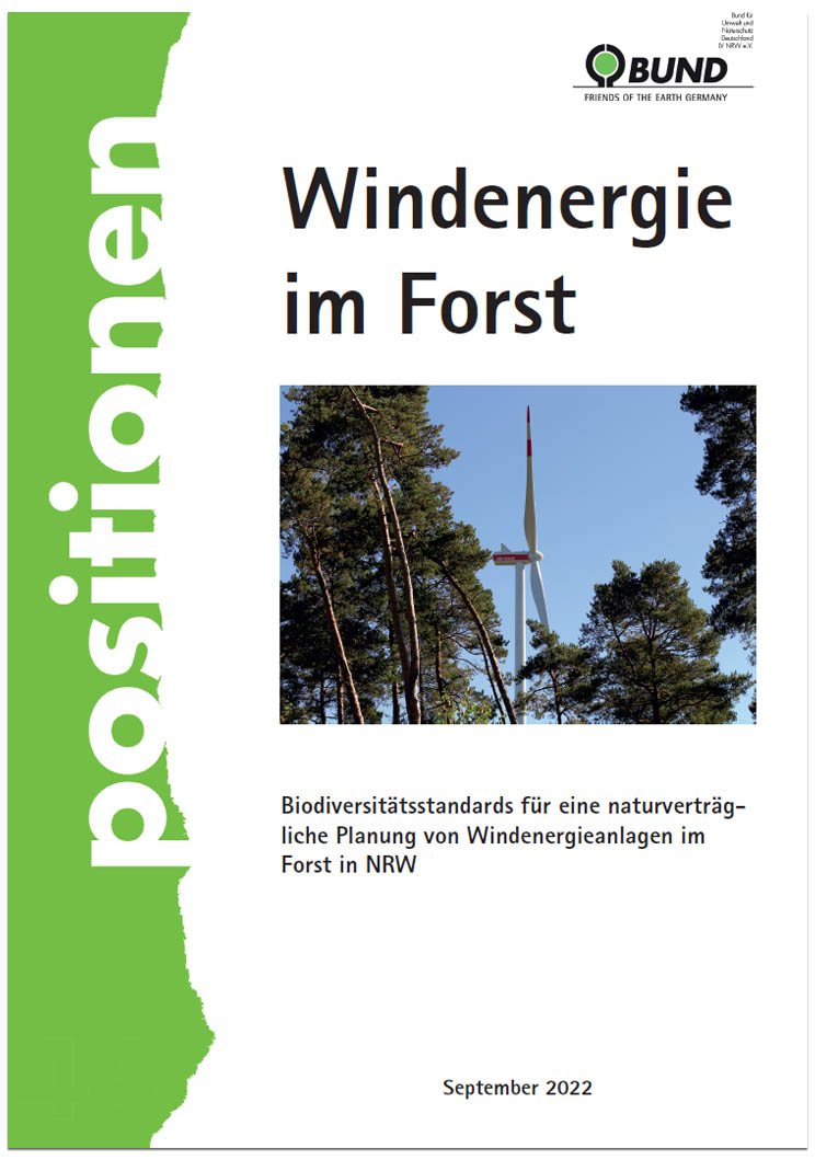 Cover der BUND-Broschüre Windendergie im Forst